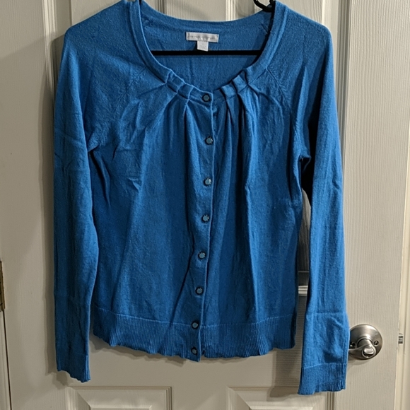 New York and Company Blue Cardigan Button Medium - Picture 1 of 3